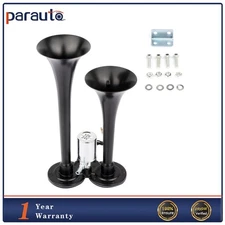 Dual Trumpet Deep LOUD Train Air Horn Kit 12 Volt Metal 12V 135DB