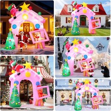 305 cm Aufblasbare Weihnachtsbogen Weihnachtsdeko Außen mit LED Weihnachtsmann