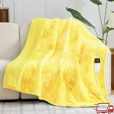 Electric Heating Blanket Soft Faux Fur Warm Throw W/ Temperature Control New