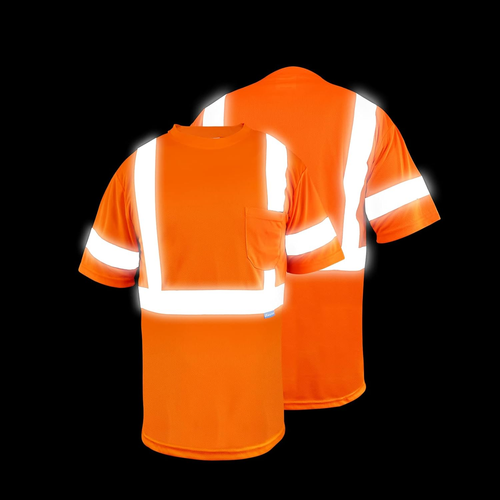 Safety Shirt Short Sleeve High Visibility Reflective Breathable T Shirt for Work - Bild 3 von 12