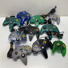 3rd Party Wired Controller for Nintendo 64 - Lot of 10, Mixed Color FOR PARTS 