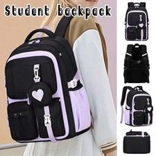 Color Block Large Capacity Student Backpack Adjustable Travel School Bags.