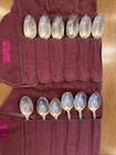 Set Of 12 Wallace STERLING ROSE SERVING SPOON Silver circa 1898