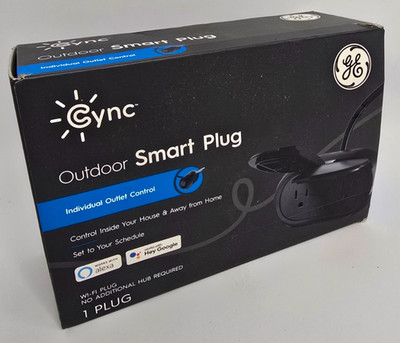 Cync by GE Outdoor Wi-Fi Enabled Smart Plug (Black) Individual Outlet Control