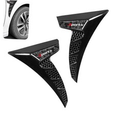 2 PCS Car Fender Side Vent Trim Cover, Custom Sporty Shark Gill 2PCS Black