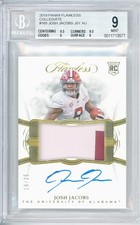 2019 Panini Flawless Collegiate JOSH JACOBS #165 Jersey Auto /25 💎 BGS 9 Mint