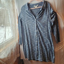 American Eagle Blue Striped Shirt Dress XXL Long Sleeve Collared Women