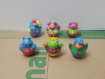 Hasbro Playskool Weebles Wobbles Lot Frog Penguin Hippo Pig Green Pink T4