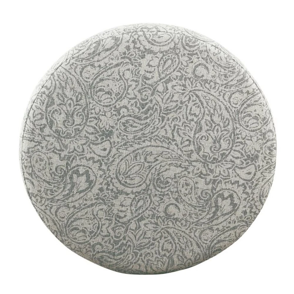 HomePop Transitional Fabric Storage Ottoman with Paisley Floral Pattern in Gray - Image 3 of 4