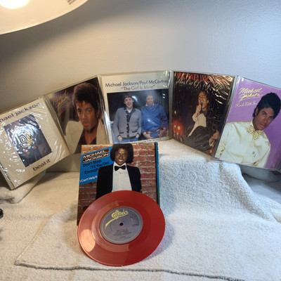 Michael Jackson 9 Singles Pack Limited Edition Colored 45 7'' Vinyl Record EX Red