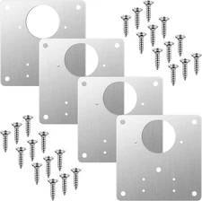 Cabinet Door Hinge Repair Plate, Saisn 4 Pack Stainless Steel Hinge Repair Reinf