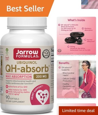Jarrow QH-Absorb CoQ10 200mg, Ubiquinol Co Q 10 Supplement, 90 Softgels | Mit...