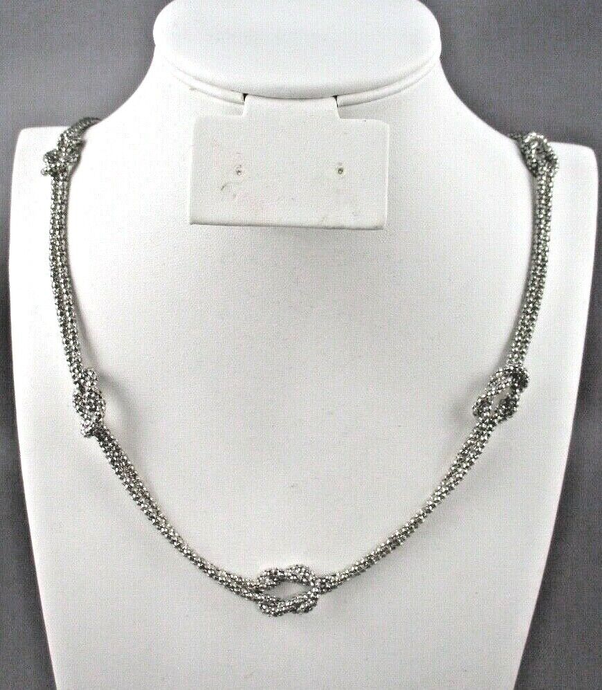 DESIGNER Silver Diamond Cut Rope / Knot NECKLACE Marlyn Schiff 3