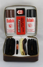 Antique TRUMM Shoe Cleaning Case - BUFFALO Cleaner, 1970s-80s