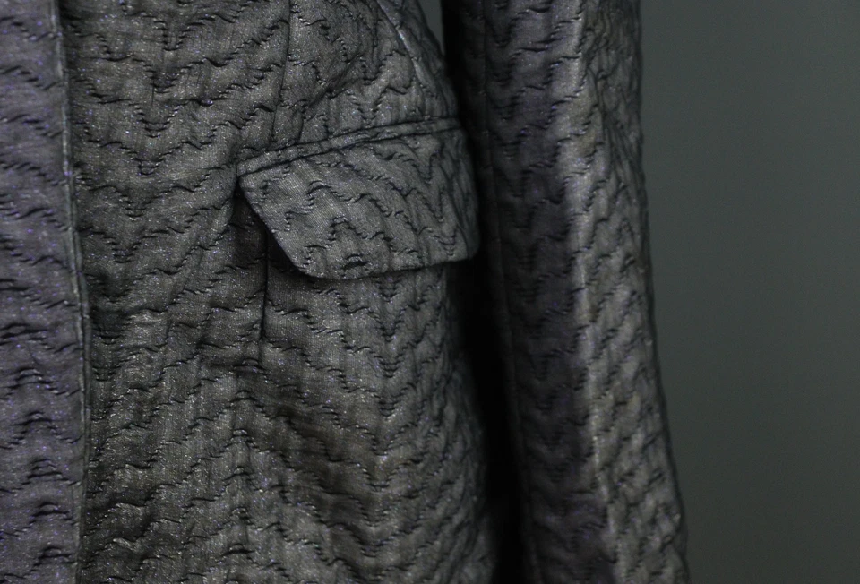 Blazer Abrigo Chaqueta Miu Gris Botón Único Pecho Ligero Talla 40 Foto 4 de 4