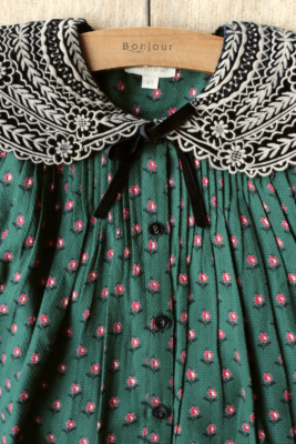 NWT BONJOUR DIARY velvet collar sun dress tunic provencal print 