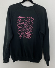 Cape Cod Massachusetts Crewneck Sweatshirt Black Size XL Puff Print Beach VTG