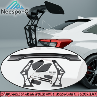 Adjustable GT Racing Spoiler Wing Trunk Chassis Mount Back Kit