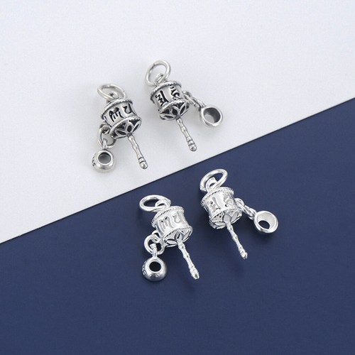 Colgante pequeño dije rueda de oración mantra budista Om Ohm plata esterlina A5213 - Imagen 11 de 25