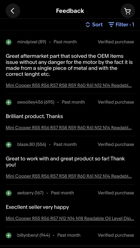 RED Top Mini Cooper R55 R56 R57 R58 R59 R60 R61 N12 N14 Readable Dipstick - Image 4 of 4