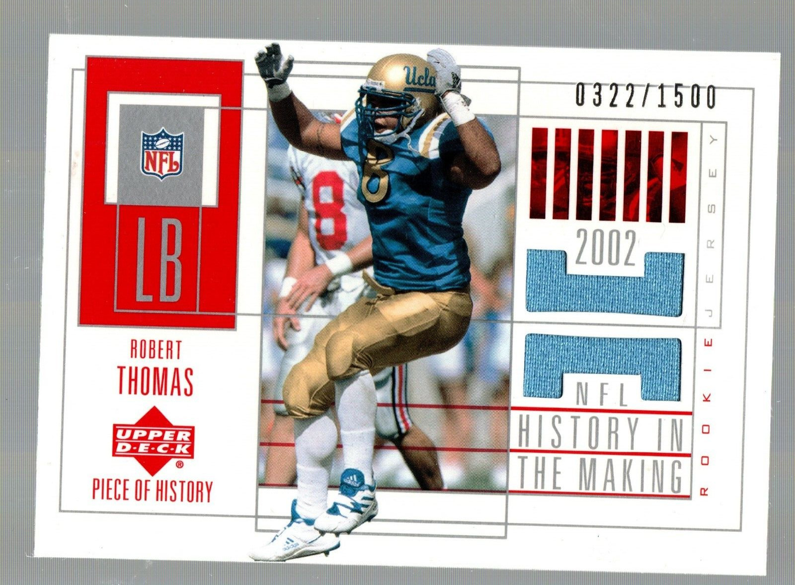2002 UD Piece of History #160 Robert Thomas 322/1500 Jersey RC