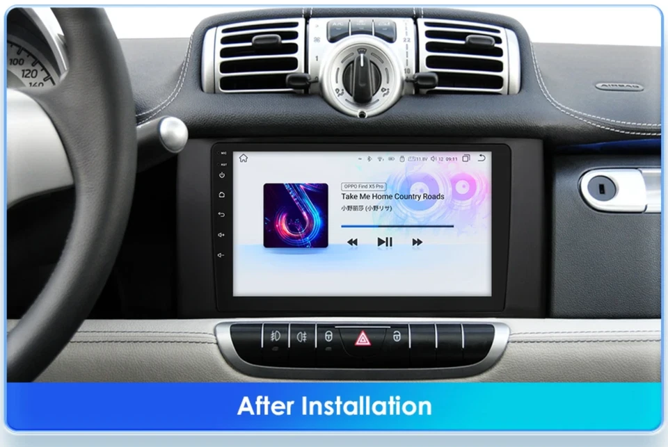 ANDROID 8gb 128gb Smart Fortwo 451 2011-2015 stereo navigatore radio 9" USB WIFI - Image 4 of 4