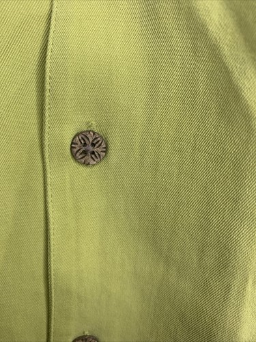Camisa Tommy Bahama 100% Seda Abotonada Para Hombre L Verde Manga Corta Tropical Playa - Imagen 3 de 8