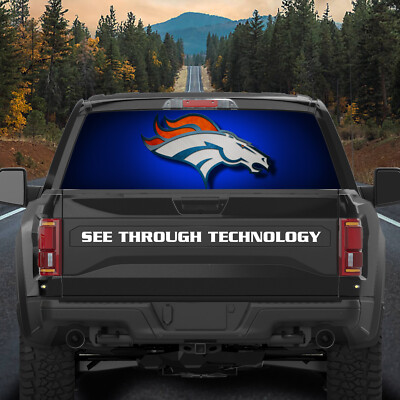 Denver Broncos Rear Window Tint Graphic Decal Wrap Back Pickup