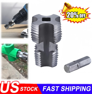 Electric Drill Compatible PVC Pipe Threader Kit for Electric Drill, 1/2'', US