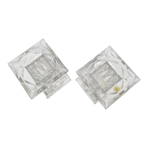 PartyLite Quad Prisma Vase Kristall Quadrat Sockel Stumpenkerzenhalter 7" Paar - Bild 10 von 14