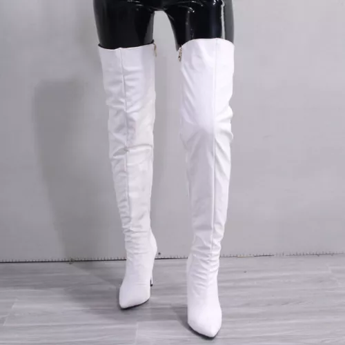 Women Stiletto Heels Shoes Pointed Toe Party Over The Knee Thigh High Boots - Bild 16 von 31