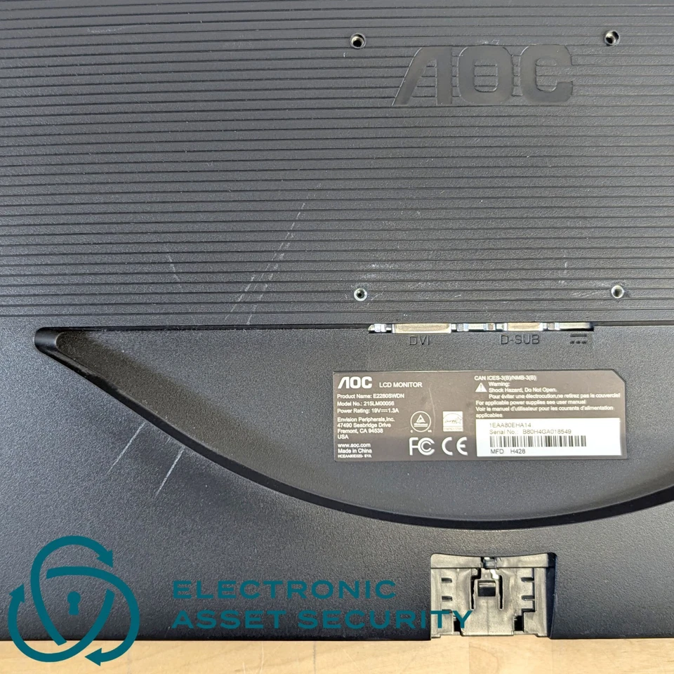 (Lot of 2) AOC E2280SW | 22" 1920x1080 TN LCD Monitor | (No Stands/AC) - Image 2 of 4