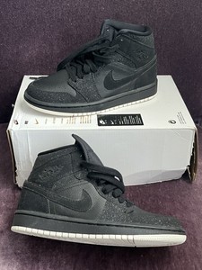 Air Jordan 1 Mid Para Mujer BQ6472-001, Negro Brillo Talla 5 | eBay