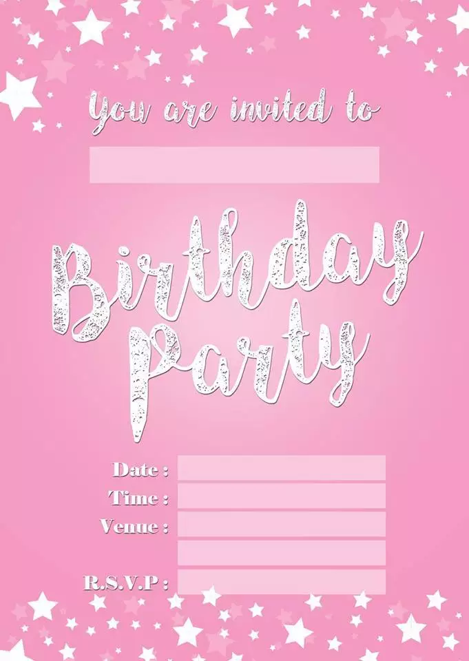 GIRLS PINK BIRTHDAY PARTY INVITATIONS KIDS CHILDRENS INVITES