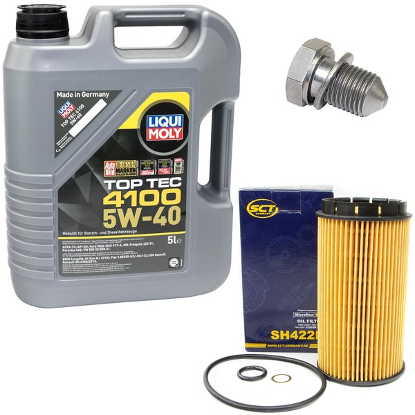 MotoröL ÖLfilter SH422P 5W40 5 Liter + ÖLablassschraube FüR Audi Cabriolet 8G7-image