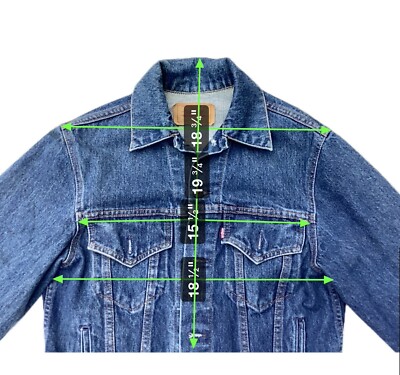 Levis denim trucker jean jacket 38 Men's Dark Blue 80s 70506 0216