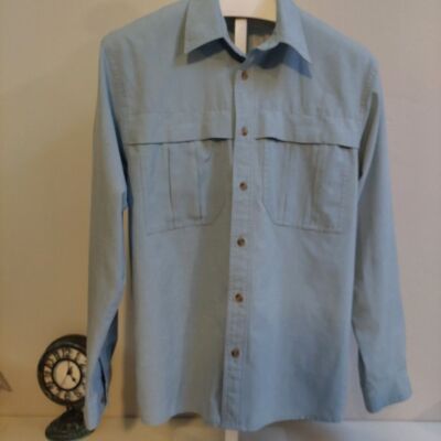 Rugged Exposure Blue Shirt M Fishing Hike Vented Button Down Outdoor Protection