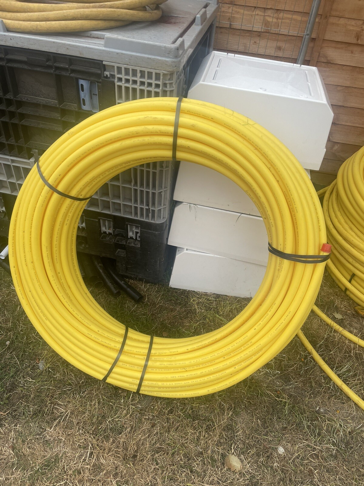 MDPE gelbe Gasleitung 20 mm 25 Meter Länge gewendelt geliefert