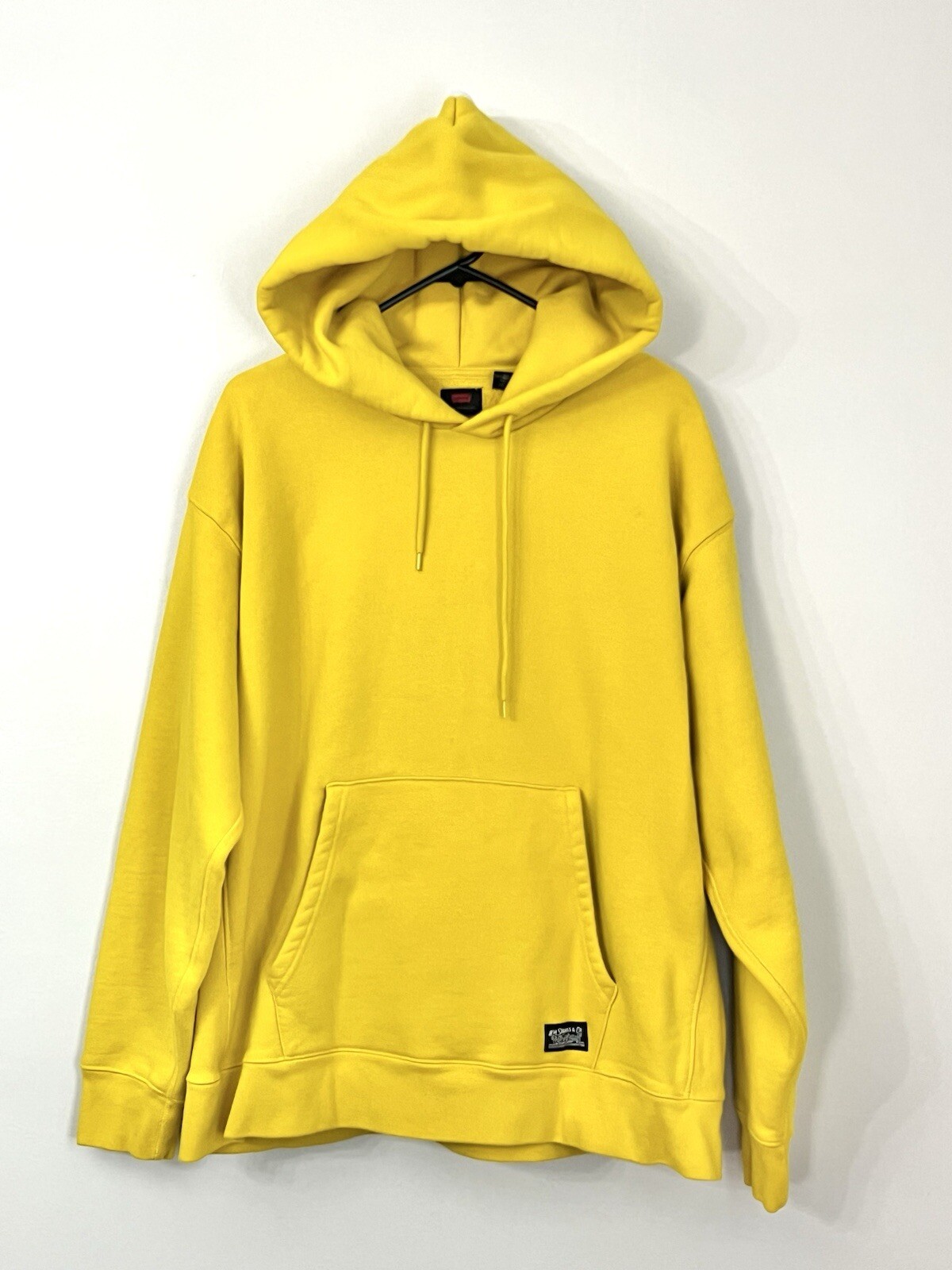 Levi’s Skate Hoodie Sz L Yellow Mustard Oversized Sweatshirt Heavy Unisex