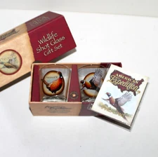 Set 2 Shot Glass American Expedition wildlife Pheasant hunting gift NEW