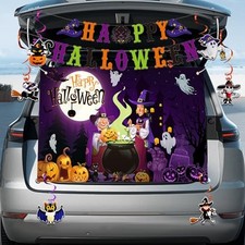 Halloween Trunk or Treat Car Decorations Kit for SUV - Witch Ghost - Car