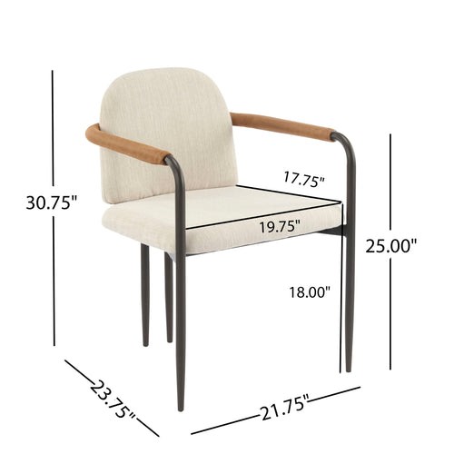 Modern Dining Chair Set With Durable Iron Frame And Comfortable Fabric Upholster