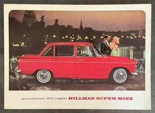 HILLMAN Super Minx 1725cc Car Sales Brochure 1966  Ref 1192/H  2/105/50