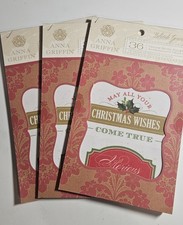 Brand New Anna Griffin Yuletide Greetings Vellum Quote Stickers Set of 3