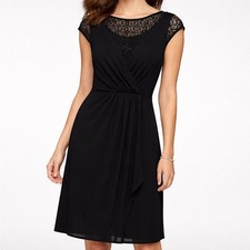 Alex Evenings Black Lace Cocktail Dress Size 10P