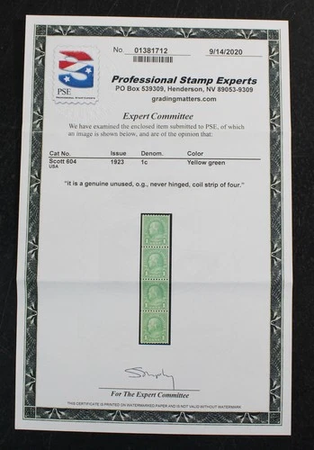 CKStamps: US Stamps Collection Scott#604 Mint NH OG PSE Cert