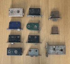 Antique Vintage Rim Mortice Mortise Door Lock Job Lot For Reuse Or Restoration.