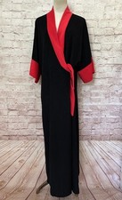 Vintage 60s Mod Glam Black Velvet Velour Robe Large OSFM Emo Goth Paula Kay JMR
