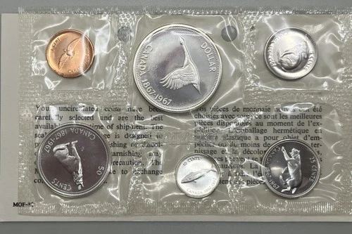 1967 Canadian Silver Mint Set - Cellophane - 1.1 Ozt ASW