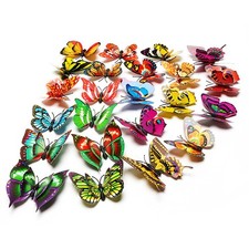 7cm 3D Mixed Color Double Layer Butterflies With Magnet Home Decoration Stickers